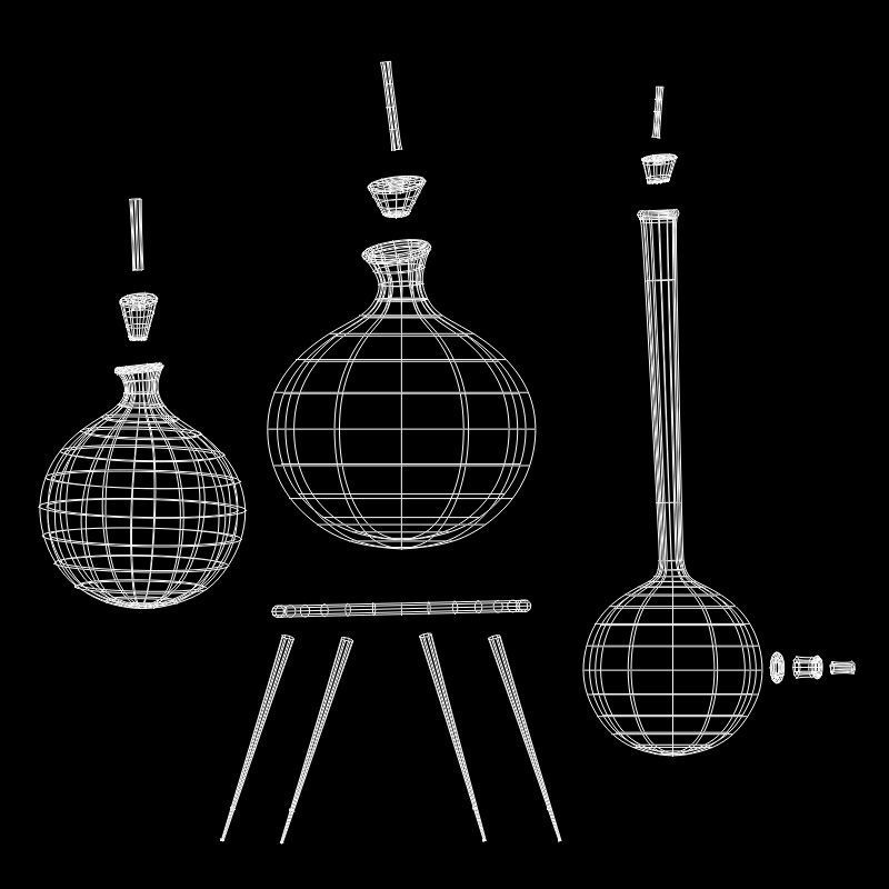 chemistry recipient flask bowl 3D model_12