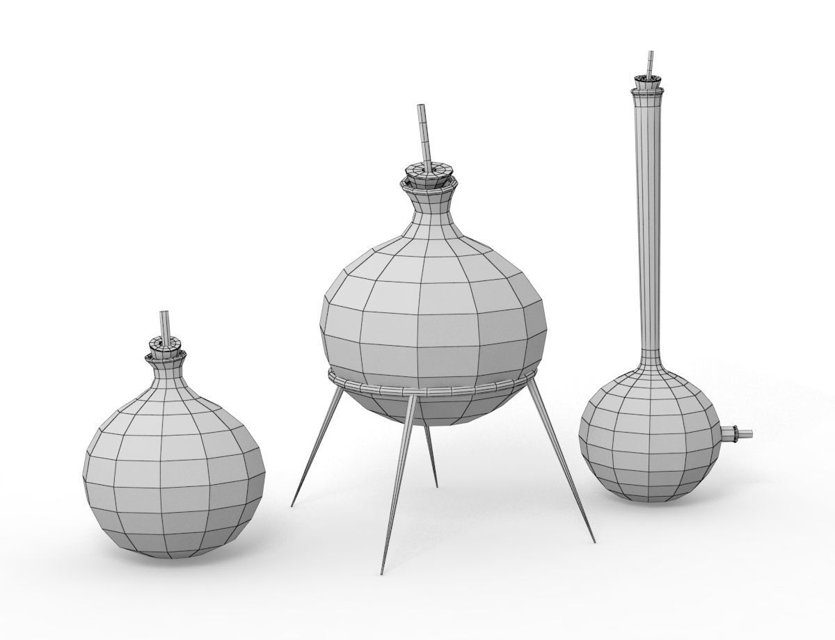 chemistry recipient flask bowl 3D model_7