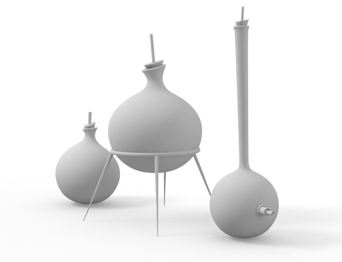 chemistry recipient flask bowl 3D model_4