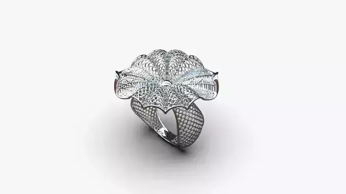 Stylized ring 3D print model