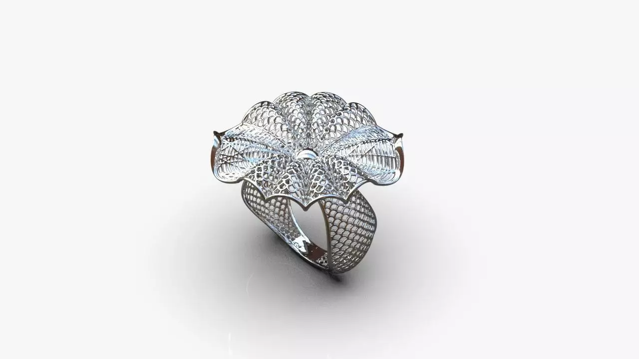 Stylized ring 3D print model_0