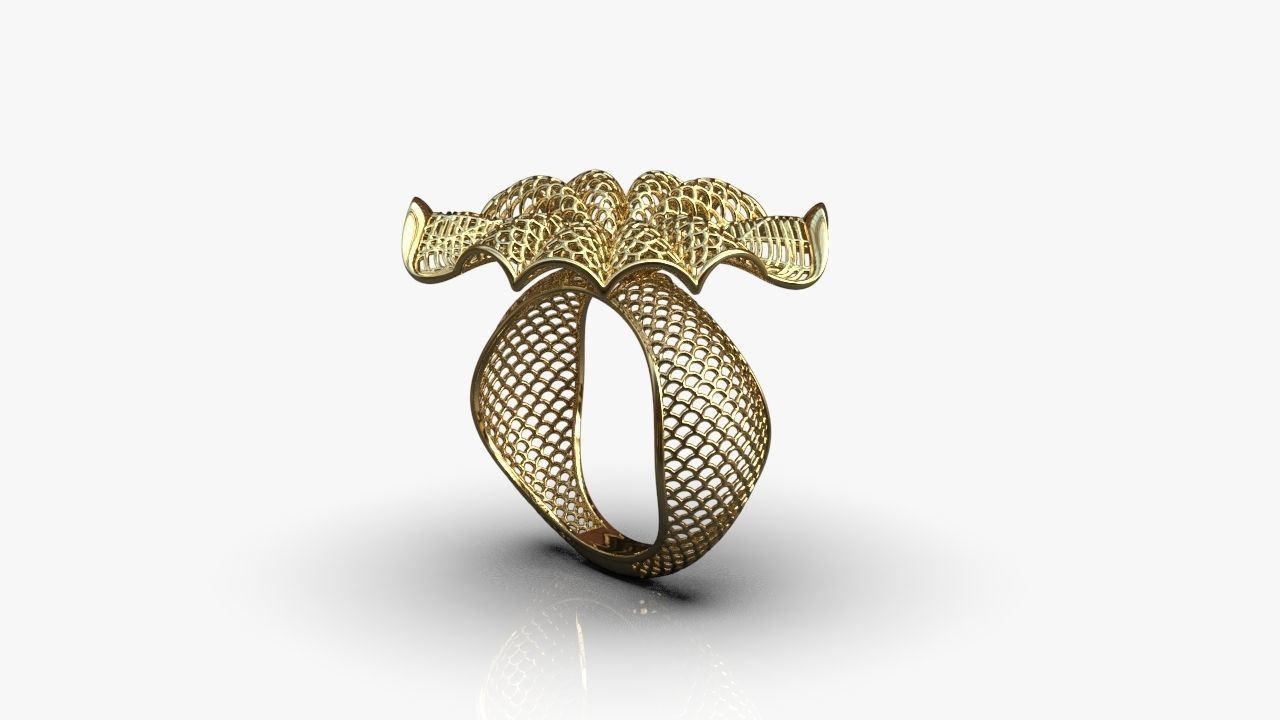 Stylized ring 3D print model_3