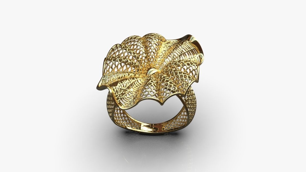 Stylized ring 3D print model_2