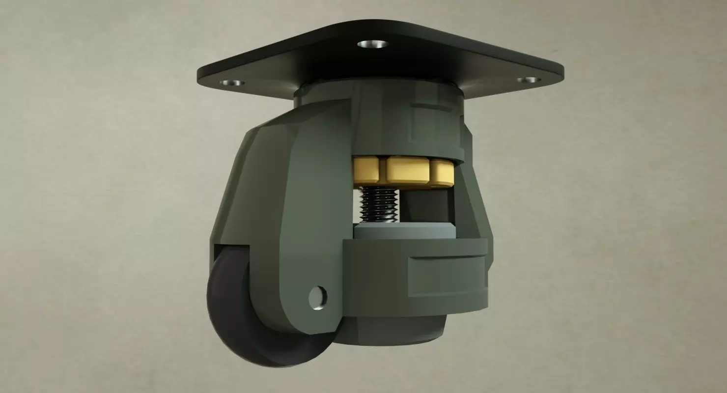 Universal wheel module 3D model_0