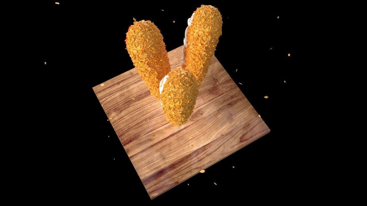 Corn Dog 3D model 3D model_3
