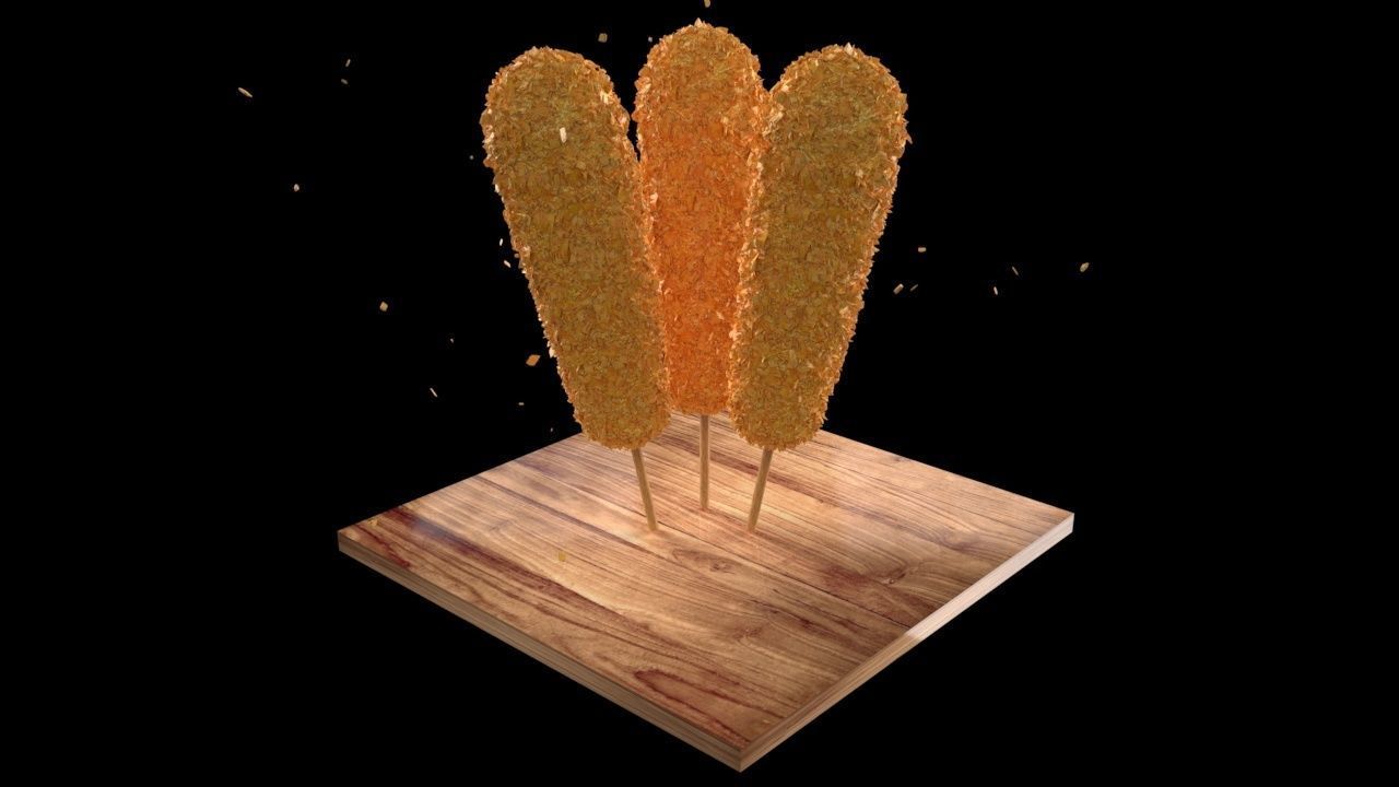Corn Dog 3D model 3D model_4