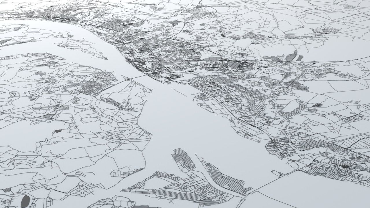 Volgograd Road Network and Streets 3D model_4