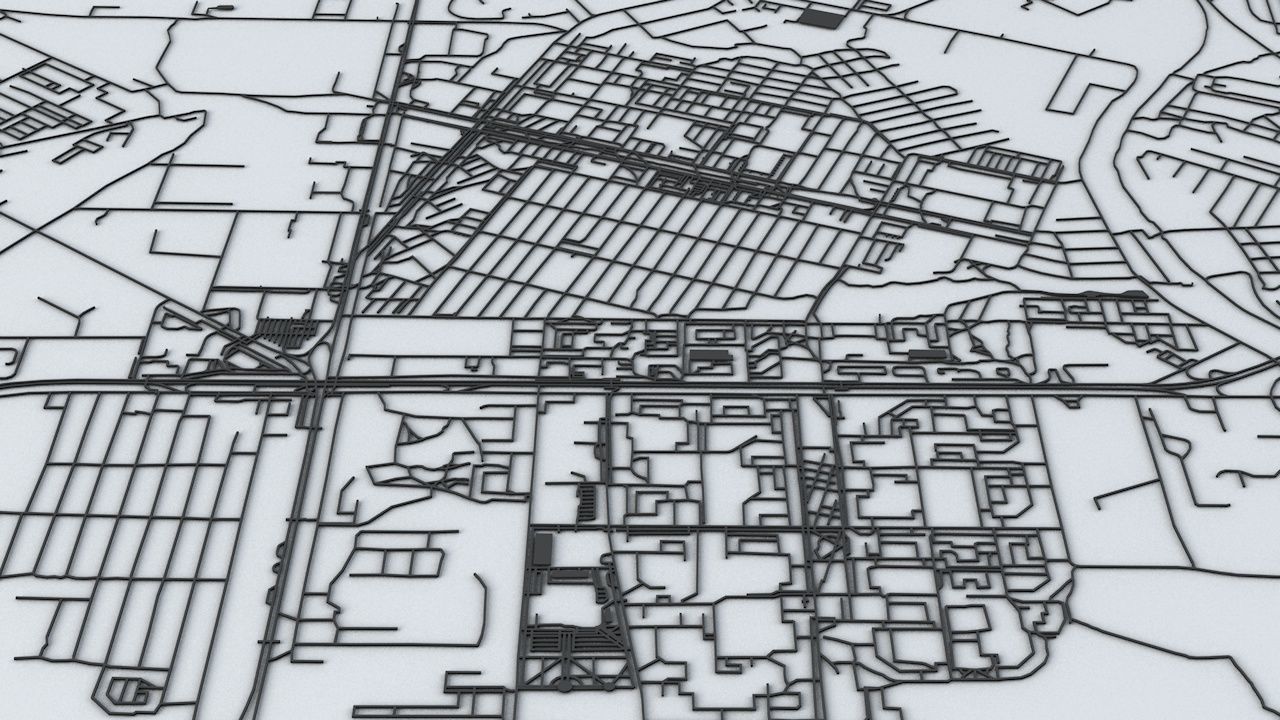 Volgograd Road Network and Streets 3D model_3