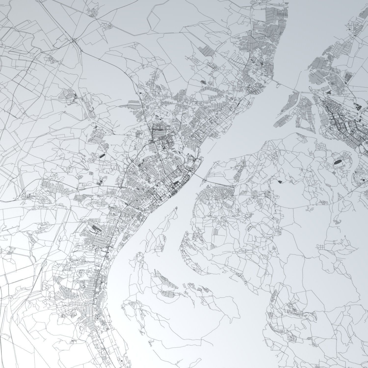 Volgograd Road Network and Streets 3D model_1