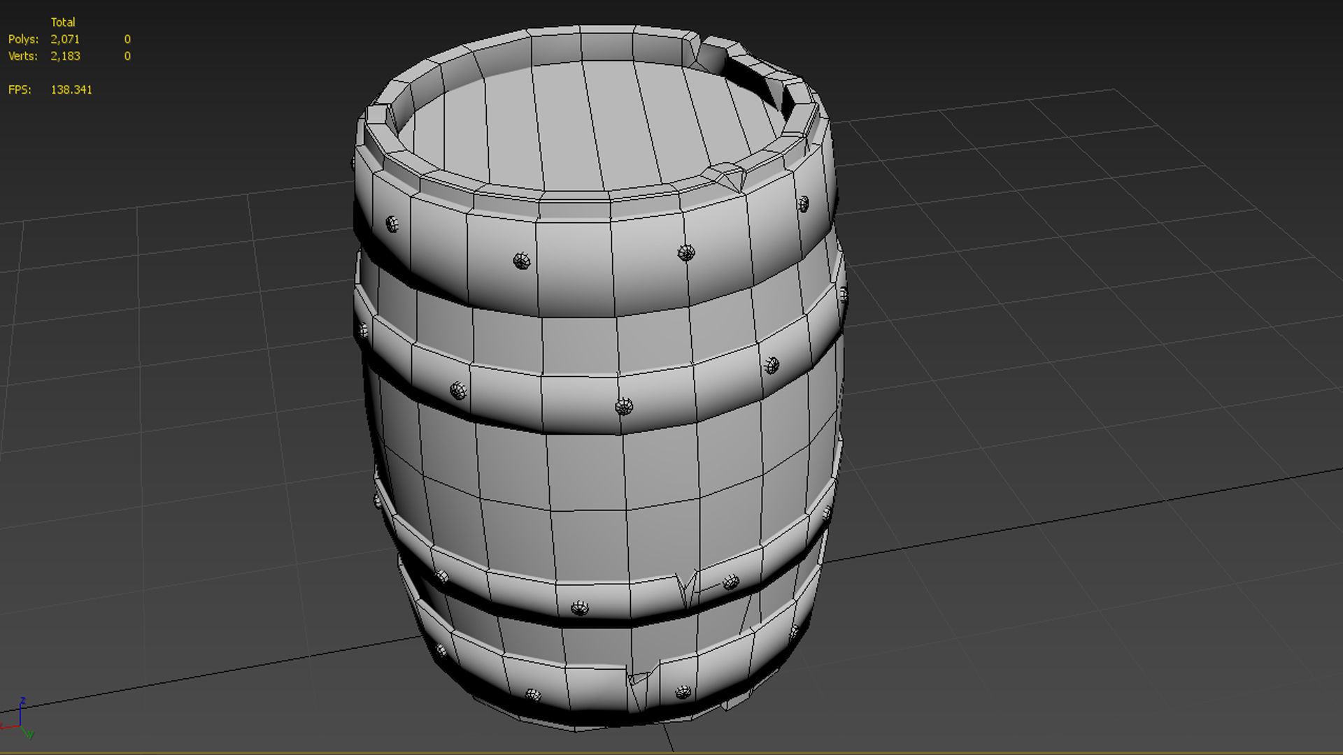 Old Medieval Barrel  Game Ready 3D Model Free low-poly 3D model_9