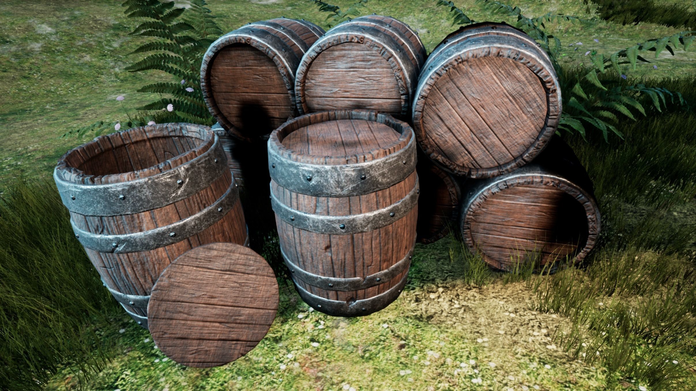 Old Medieval Barrel  Game Ready 3D Model Free low-poly 3D model_3