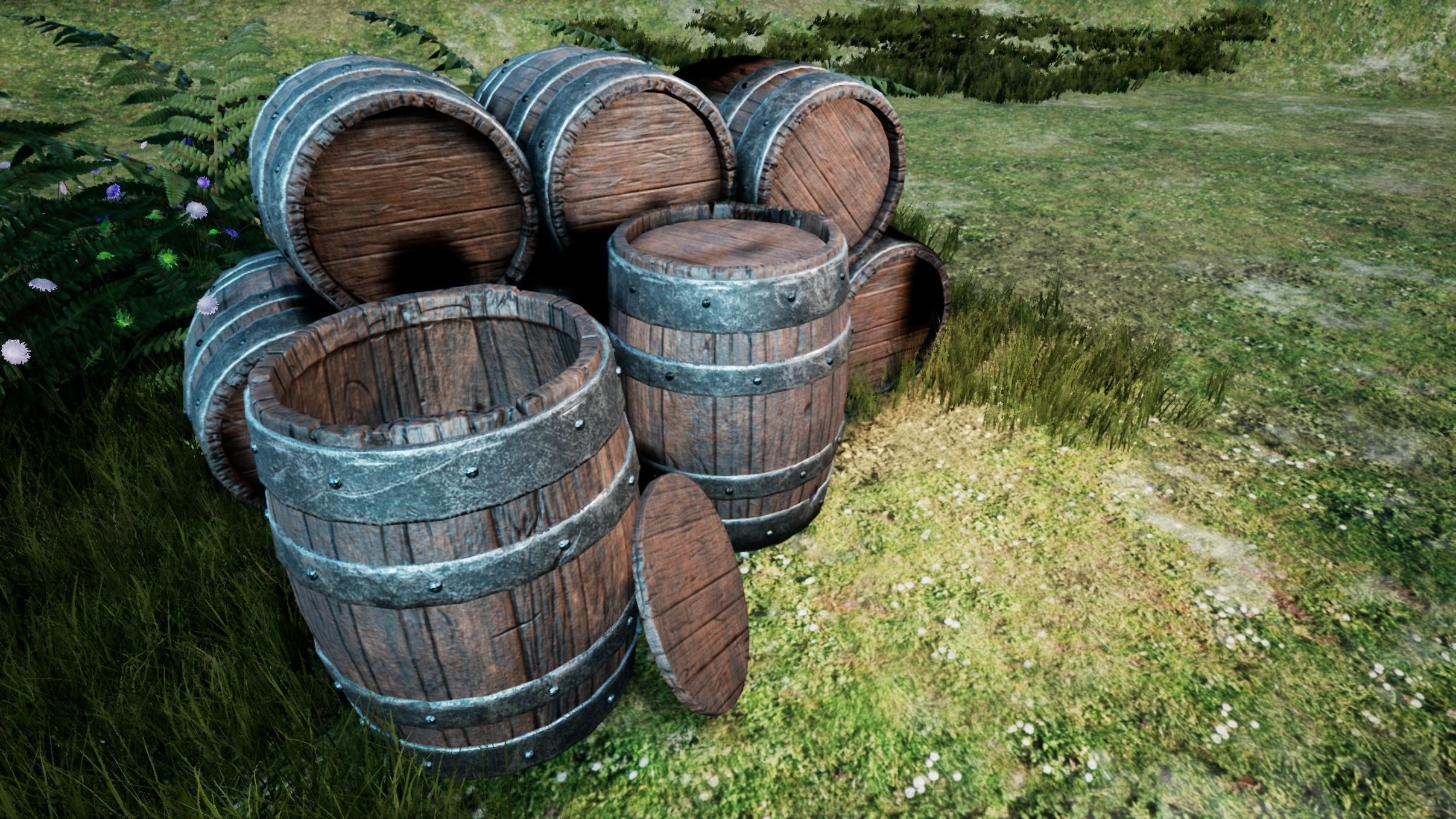 Old Medieval Barrel  Game Ready 3D Model Free low-poly 3D model_4