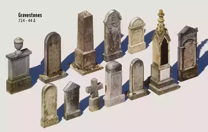 Old Cemetery Pack Low-poly 3D model