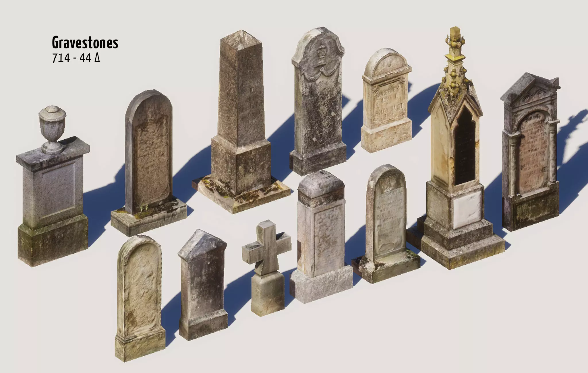 Old Cemetery Pack Low-poly 3D model_0