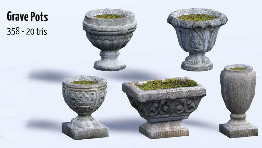 Old Cemetery Pack Low-poly 3D model_4