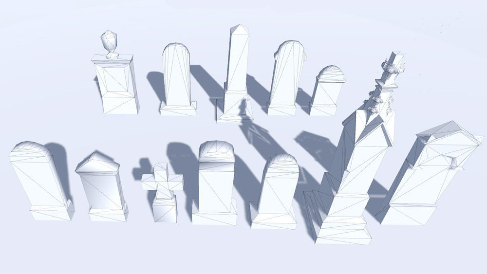 Old Cemetery Pack Low-poly 3D model_6