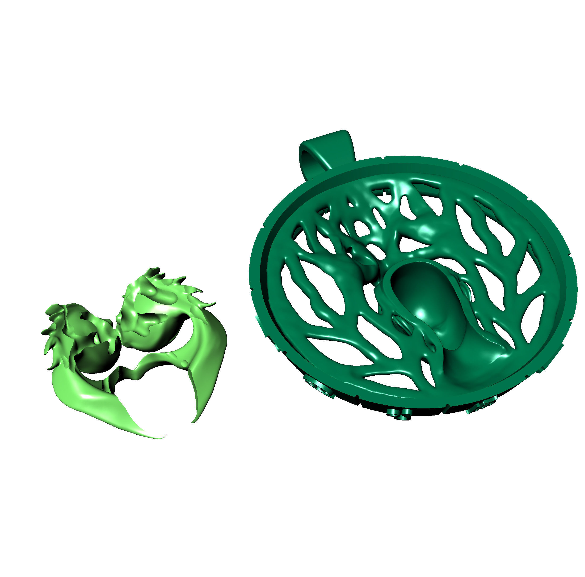 pendant zodiac sign Pisces 3D print model_9