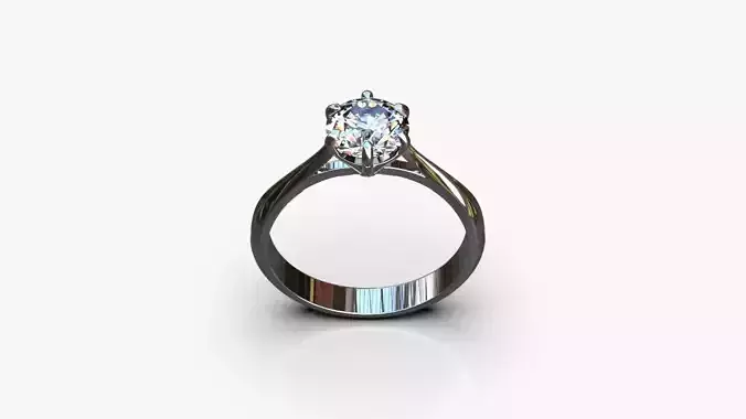 Solitaire gold ring with diamond