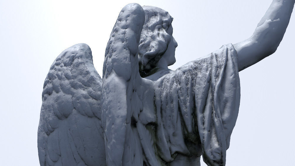 Angel Statue HD Low-poly 3D model_3