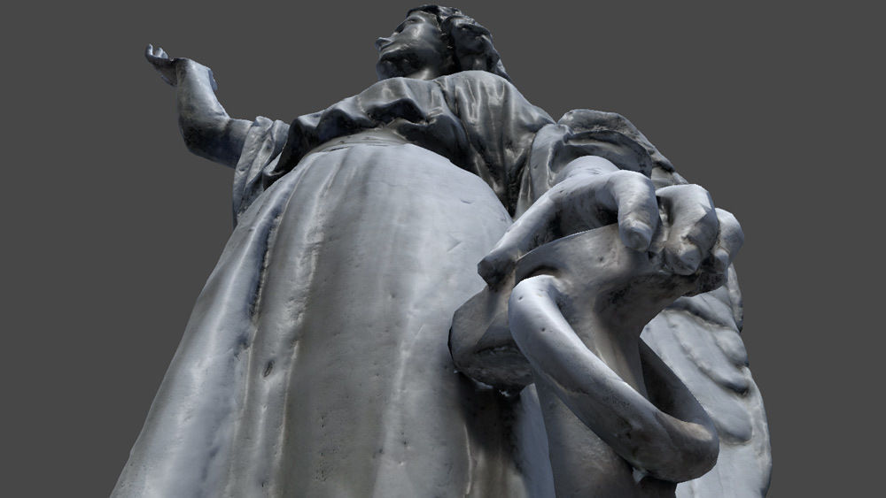 Angel Statue HD Low-poly 3D model_2