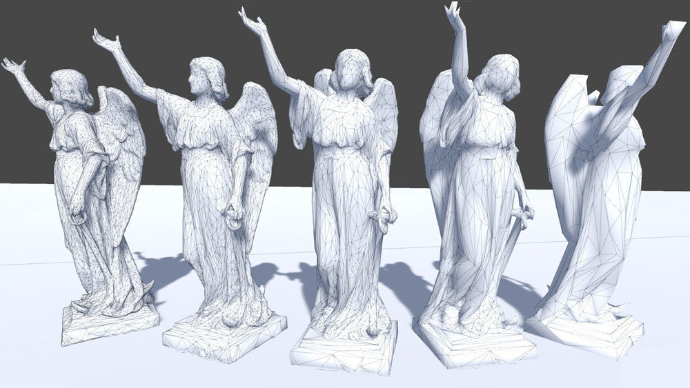 Angel Statue HD Low-poly 3D model_1