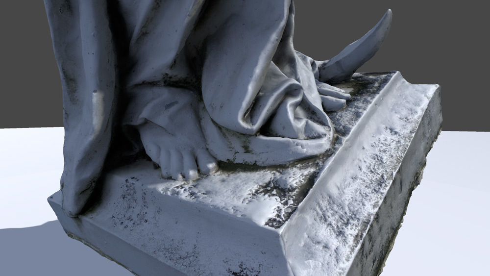 Angel Statue HD Low-poly 3D model_5
