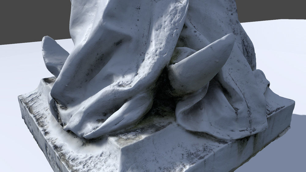 Angel Statue HD Low-poly 3D model_6