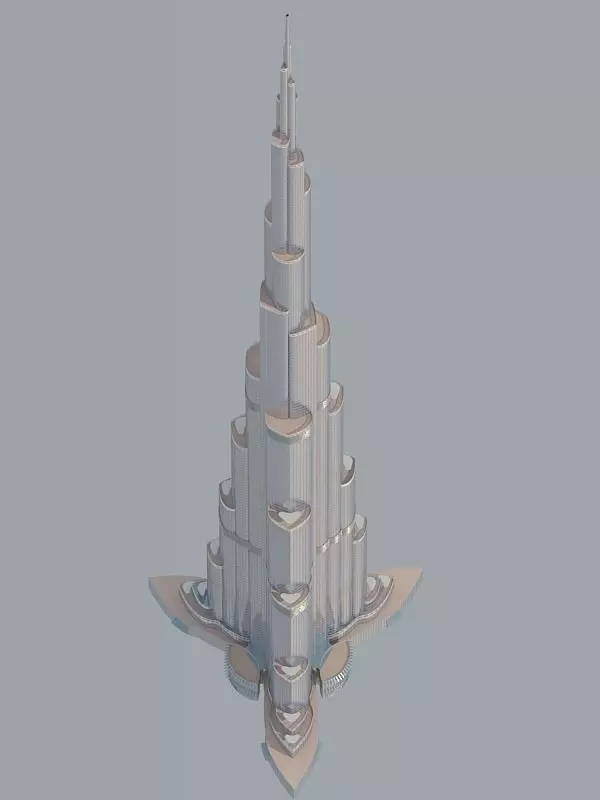 Burj Dubai Gif Spin File 3D model_0