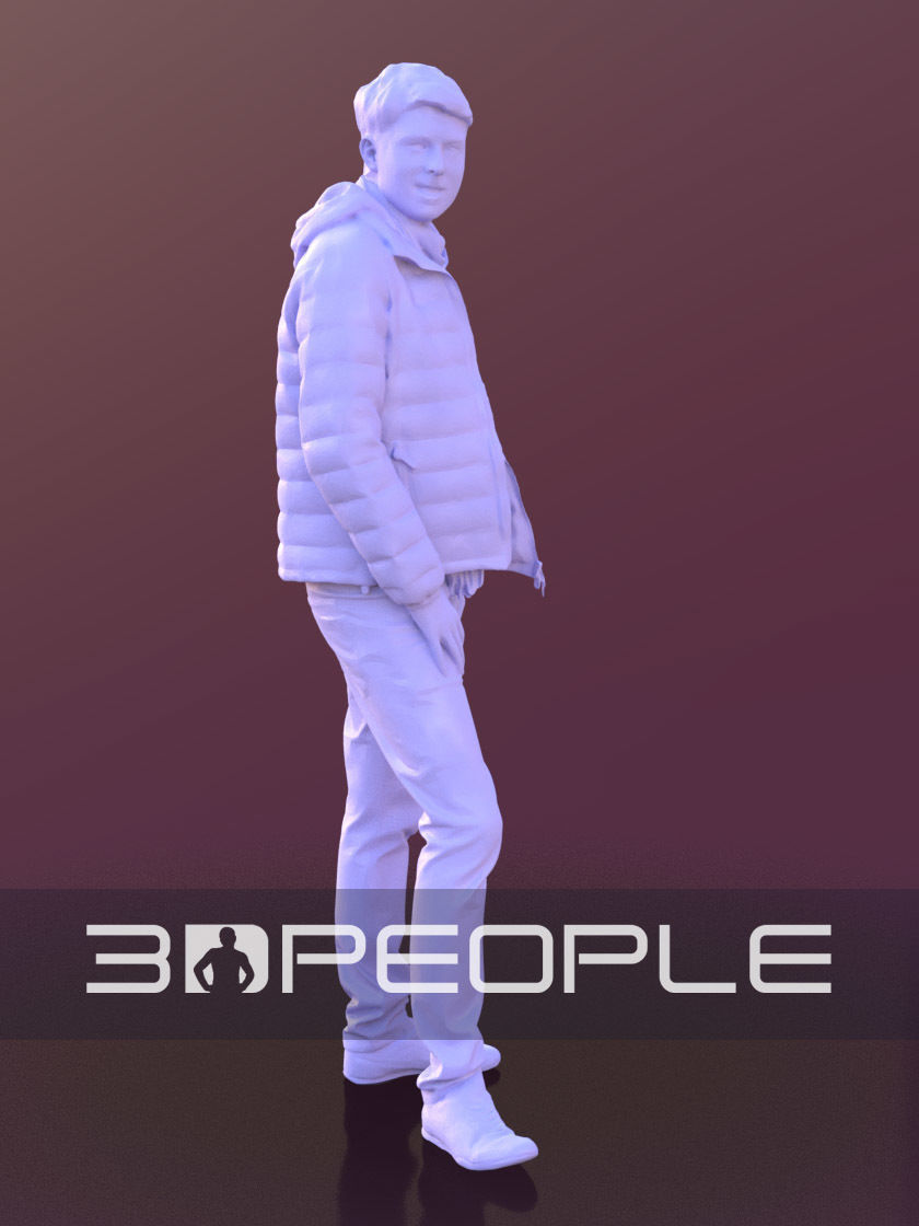 John 10311 - Standing Casual Man Low-poly 3D model_5