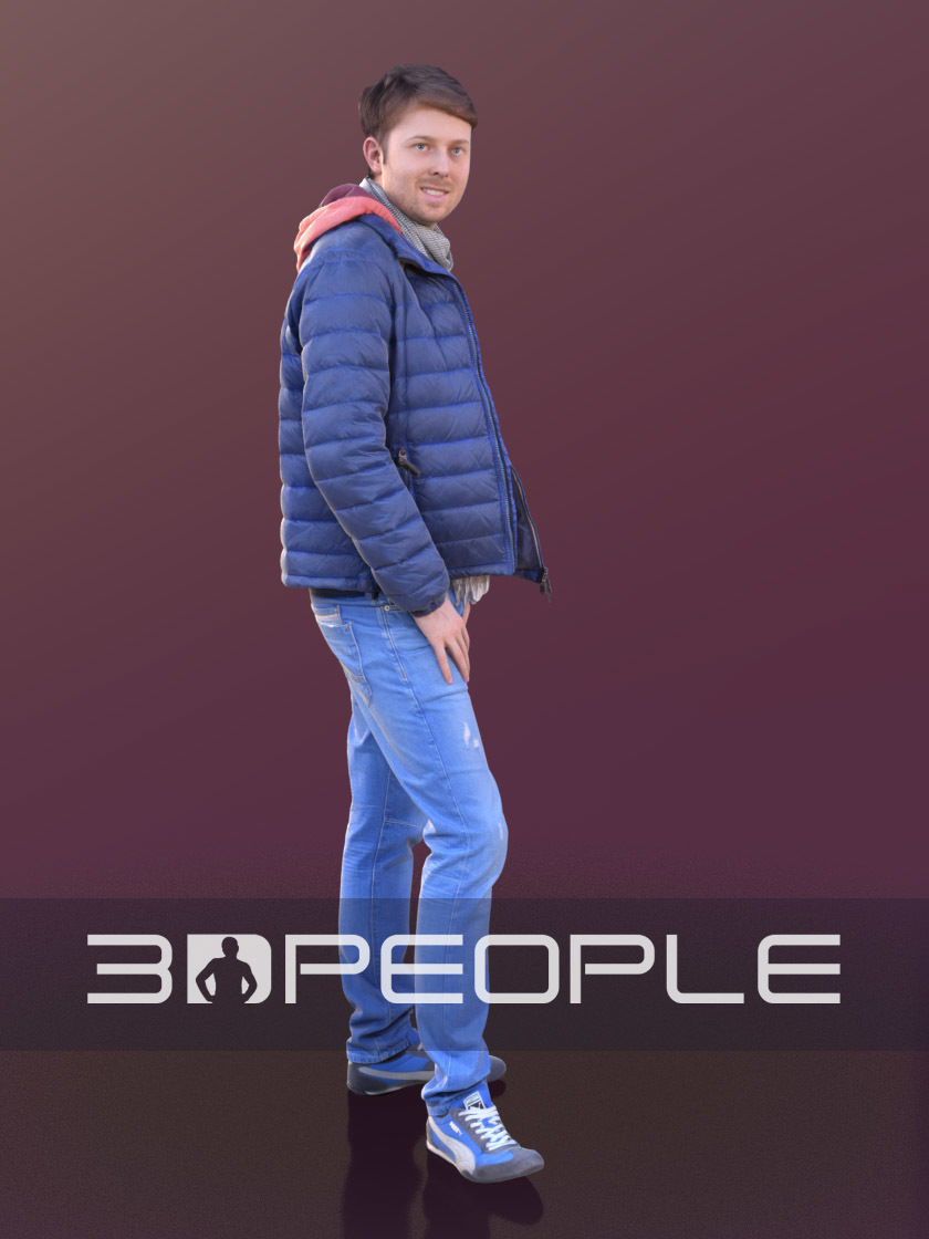 John 10311 - Standing Casual Man Low-poly 3D model_3