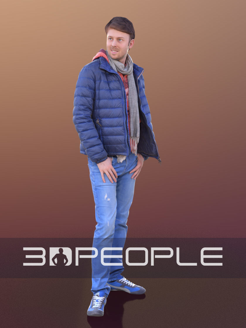 John 10311 - Standing Casual Man Low-poly 3D model_2