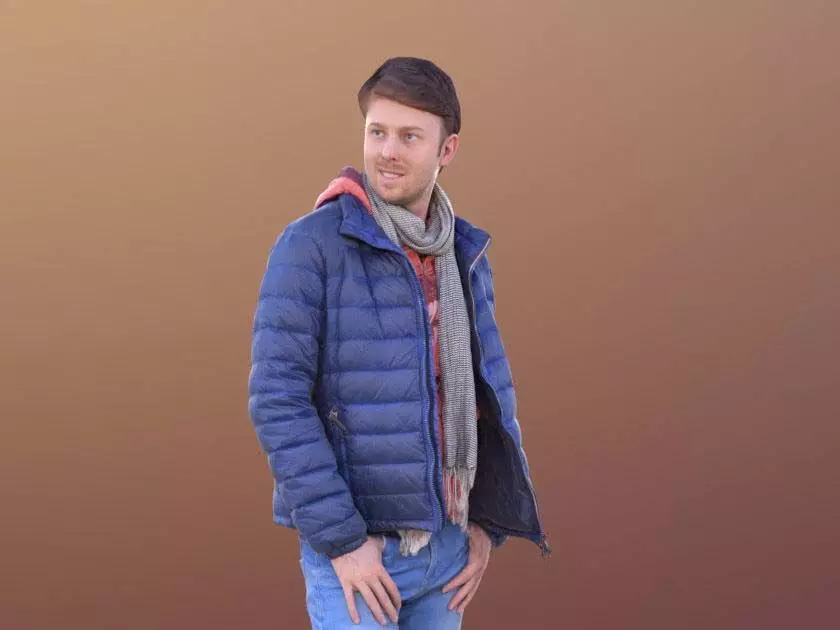 John 10311 - Standing Casual Man Low-poly 3D model_0
