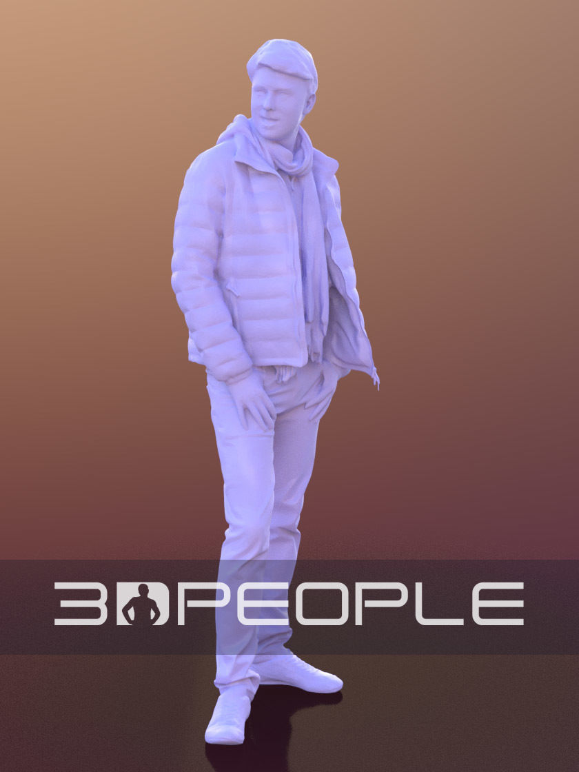 John 10311 - Standing Casual Man Low-poly 3D model_4