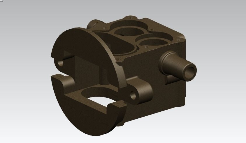 Diaphragm Pump Body Free 3D model_4