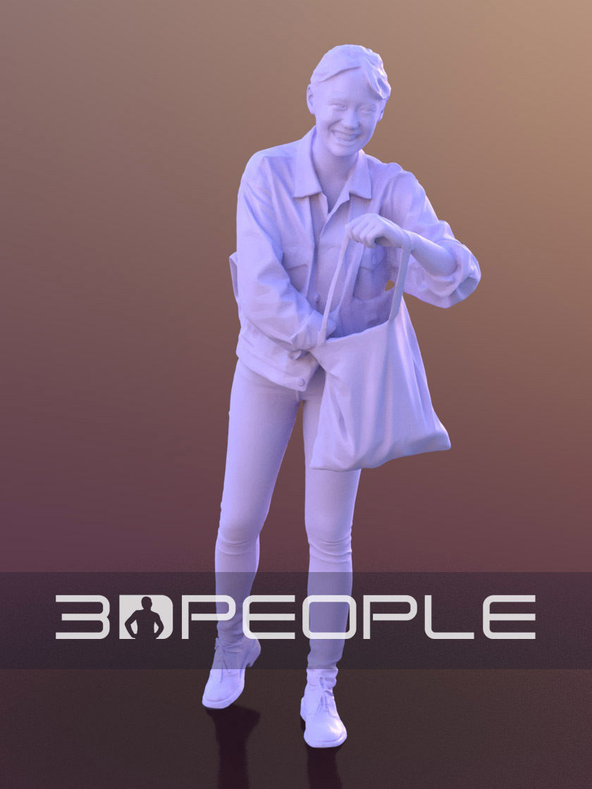 Francine 10332 - Shopping Casual Woman Low-poly 3D model_5