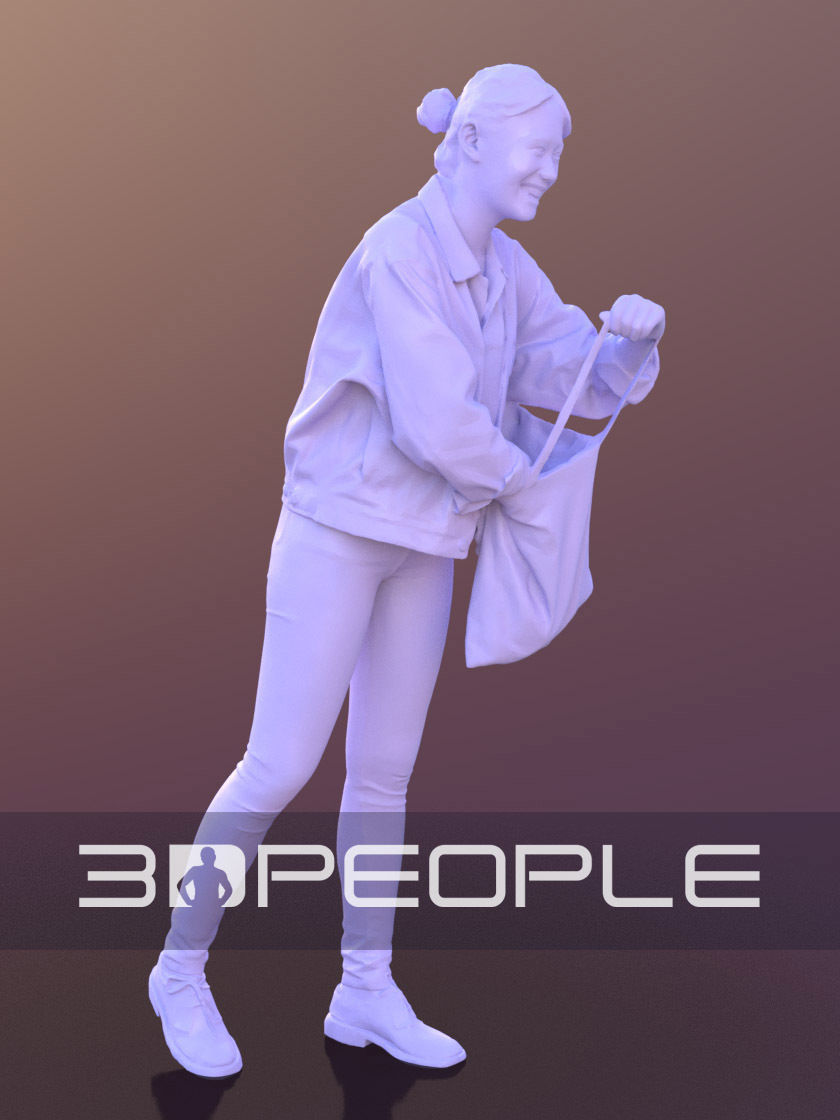 Francine 10332 - Shopping Casual Woman Low-poly 3D model_6