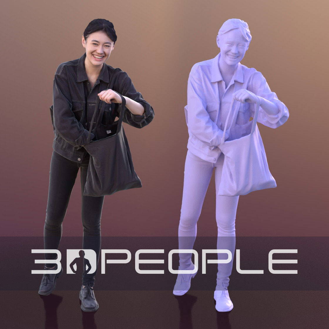 Francine 10332 - Shopping Casual Woman Low-poly 3D model_2