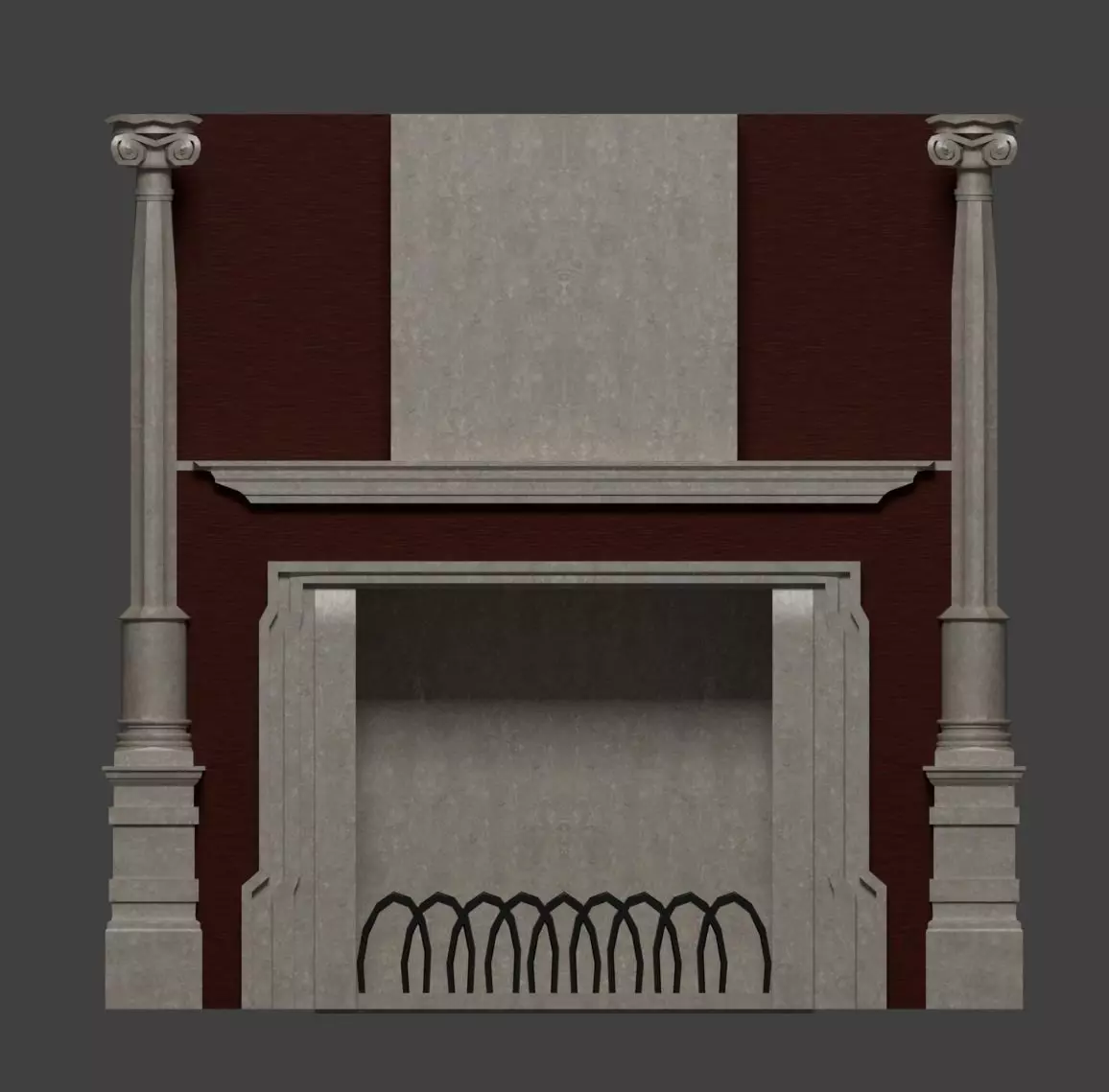 Victorian FirePlace Free low-poly 3D model_0