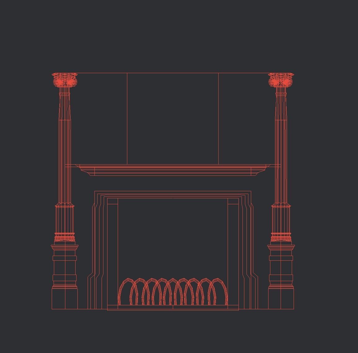 Victorian FirePlace Free low-poly 3D model_4