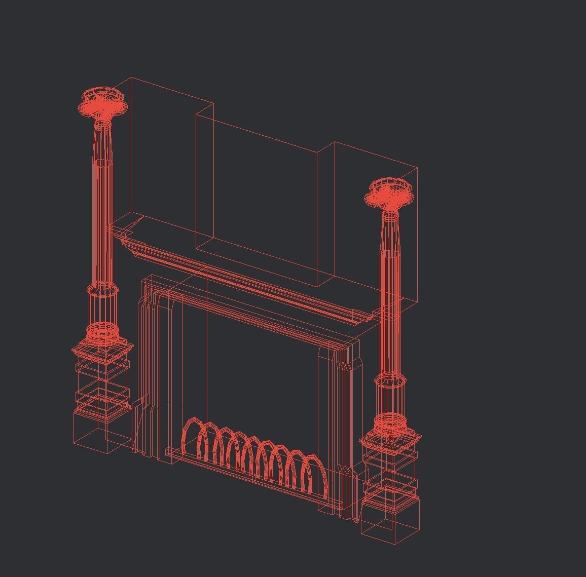 Victorian FirePlace Free low-poly 3D model_3