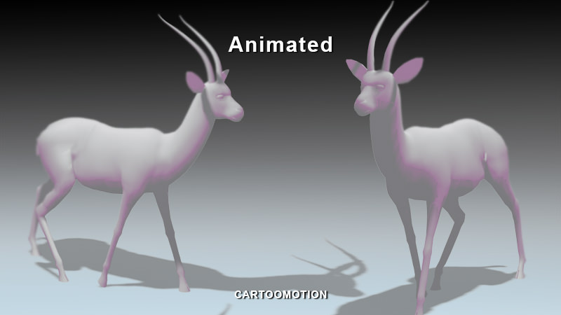 GAZELLE two animated antelopes Low-poly 3D model_4