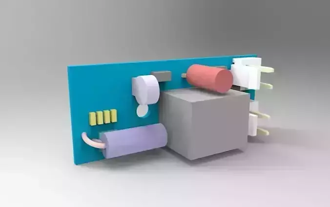 PCB power supply board Free 3D model