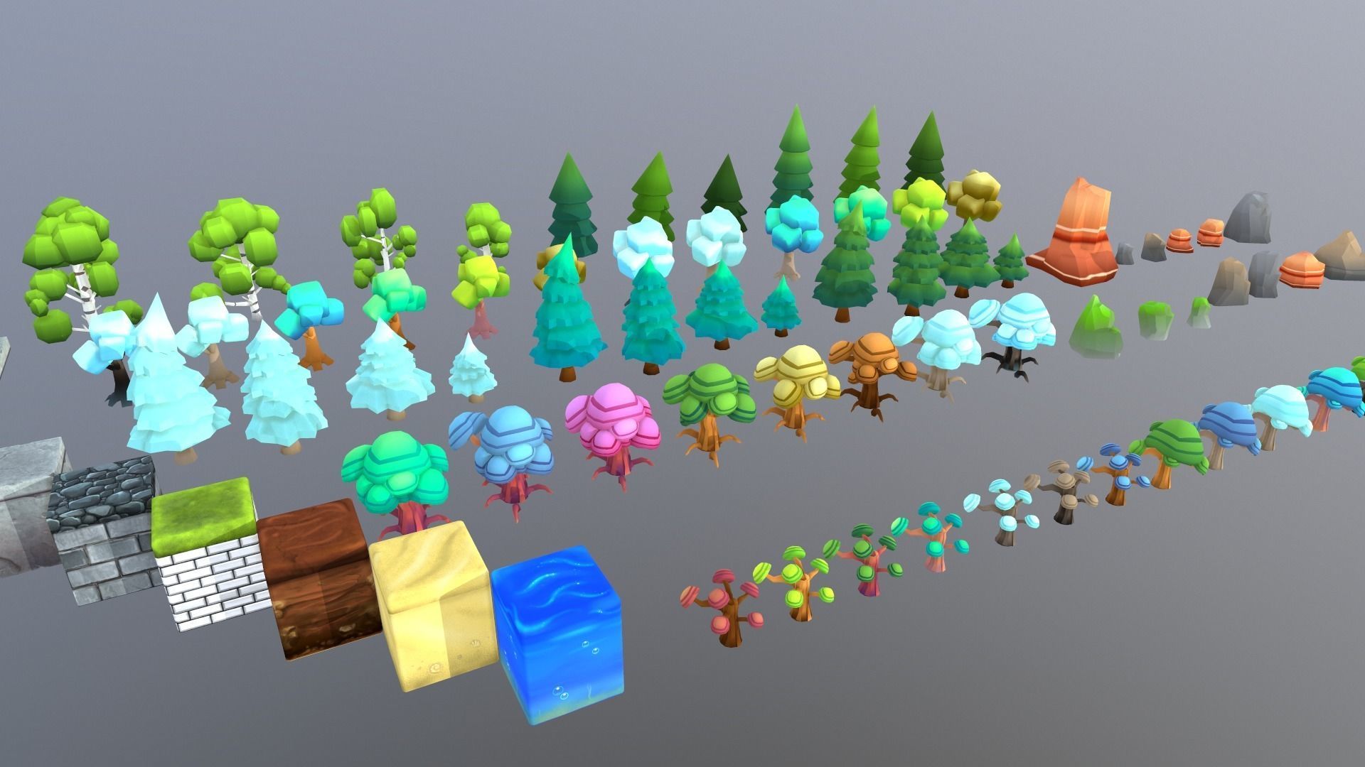 Low Poly Blocks and Props Low-poly 3D model_13