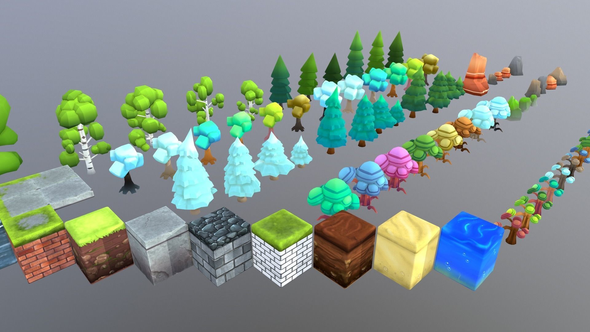 Low Poly Blocks and Props Low-poly 3D model_17