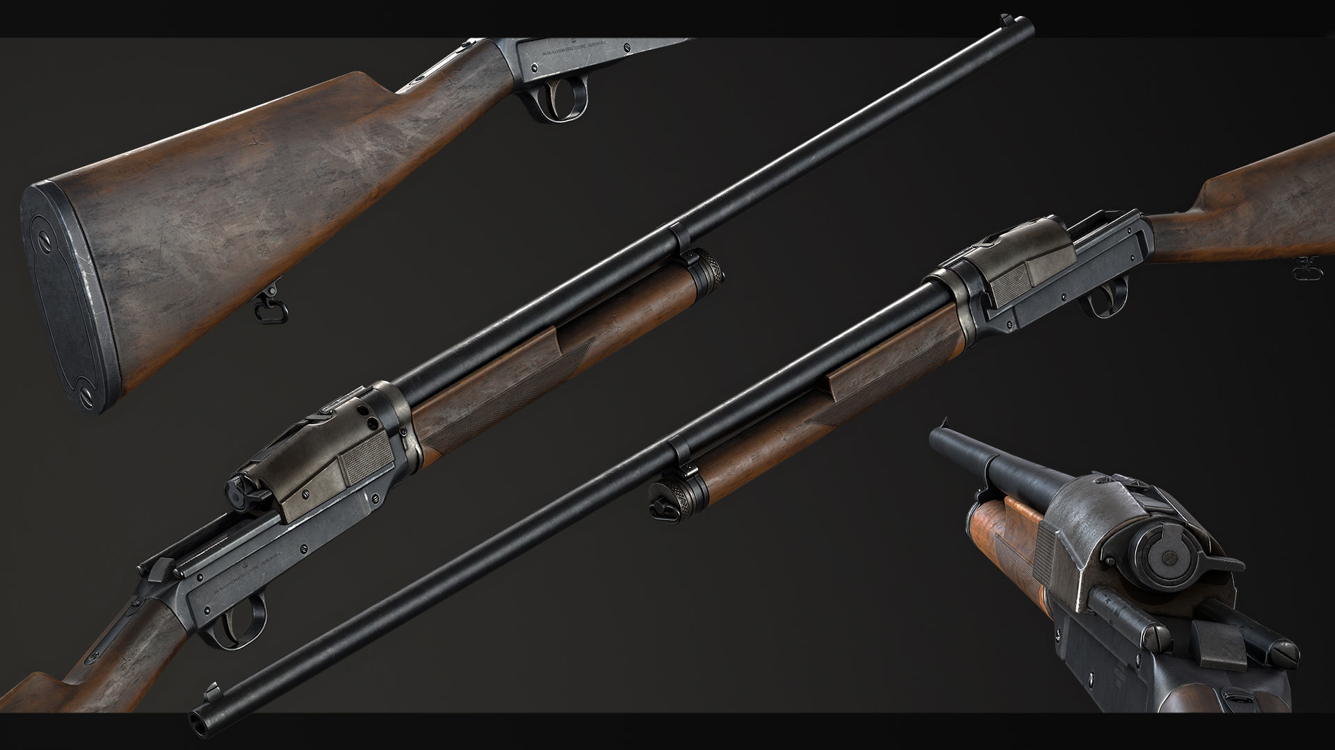 PBR Sjogren Inertia Shotgun Low-poly 3D model_1