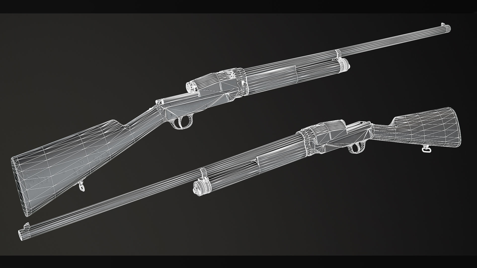 PBR Sjogren Inertia Shotgun Low-poly 3D model_5