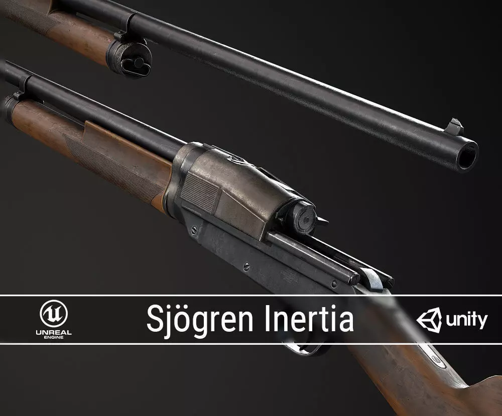 PBR Sjogren Inertia Shotgun Low-poly 3D model_0