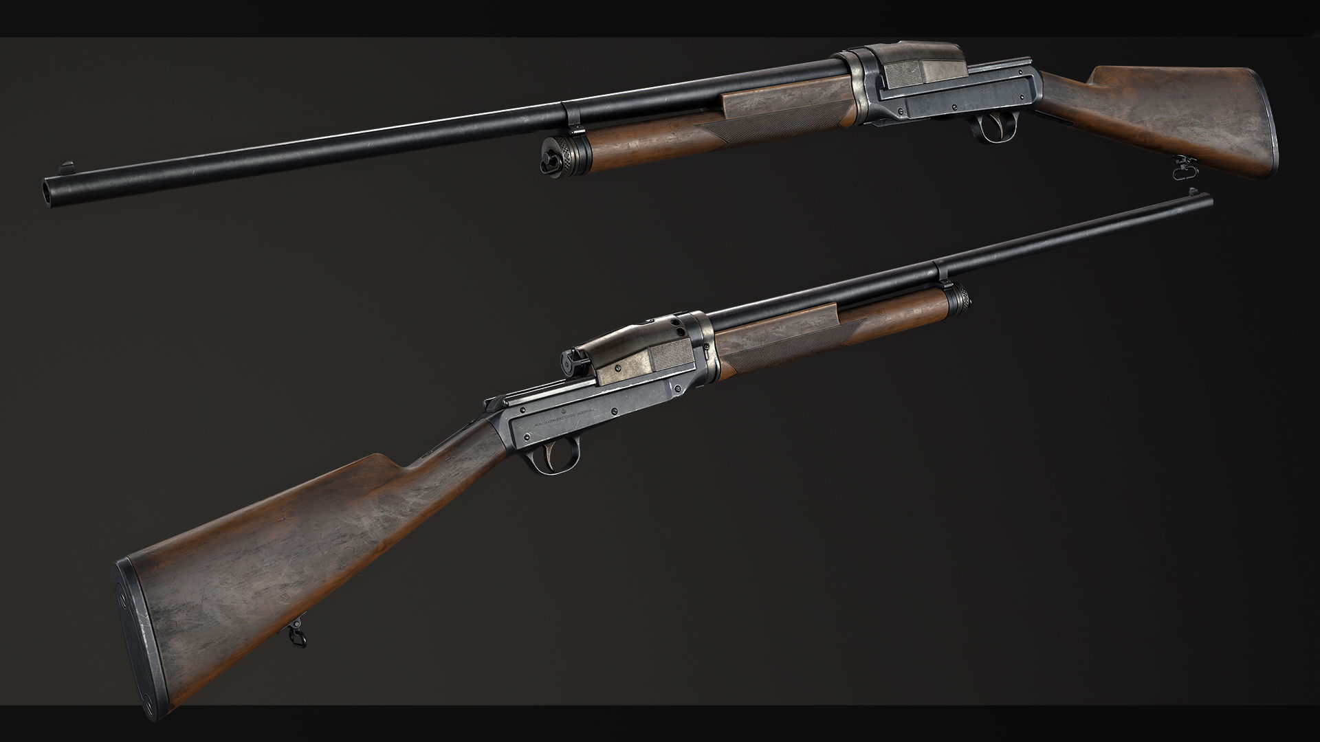 PBR Sjogren Inertia Shotgun Low-poly 3D model_3