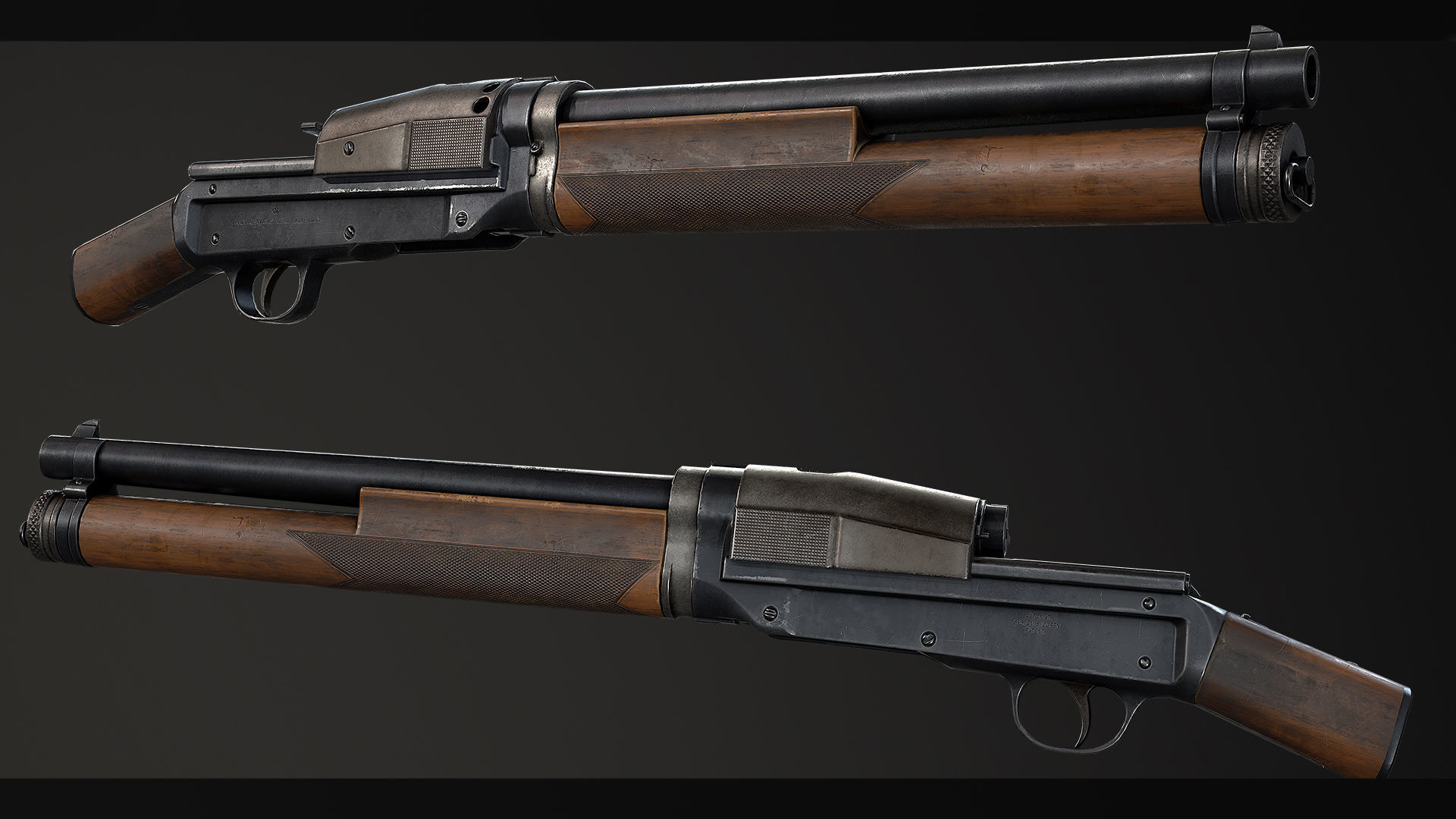 PBR Sjogren Inertia Shotgun Low-poly 3D model_4