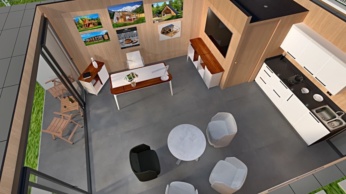 MOBILE HOME POOL HOUSE GARDEN OFFICE  GUEST HOUSE RENTAL UNIT Low-poly 3D model_8